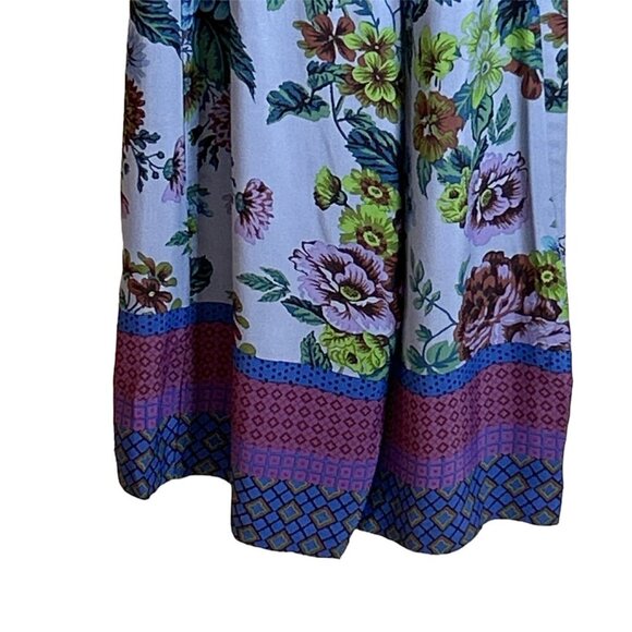 Maeve Anthropologie Floral Terrace Wide Leg Palazzo Pants Blue Purple Size 0 NWT - Picture 6 of 9